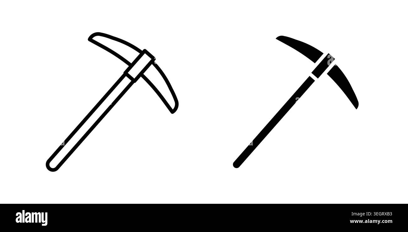 Pick axe icon vector template set in black Stock Vector