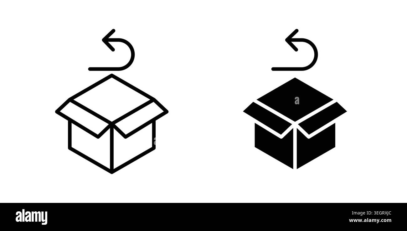Return purchase icon vector template set in black Stock Vector