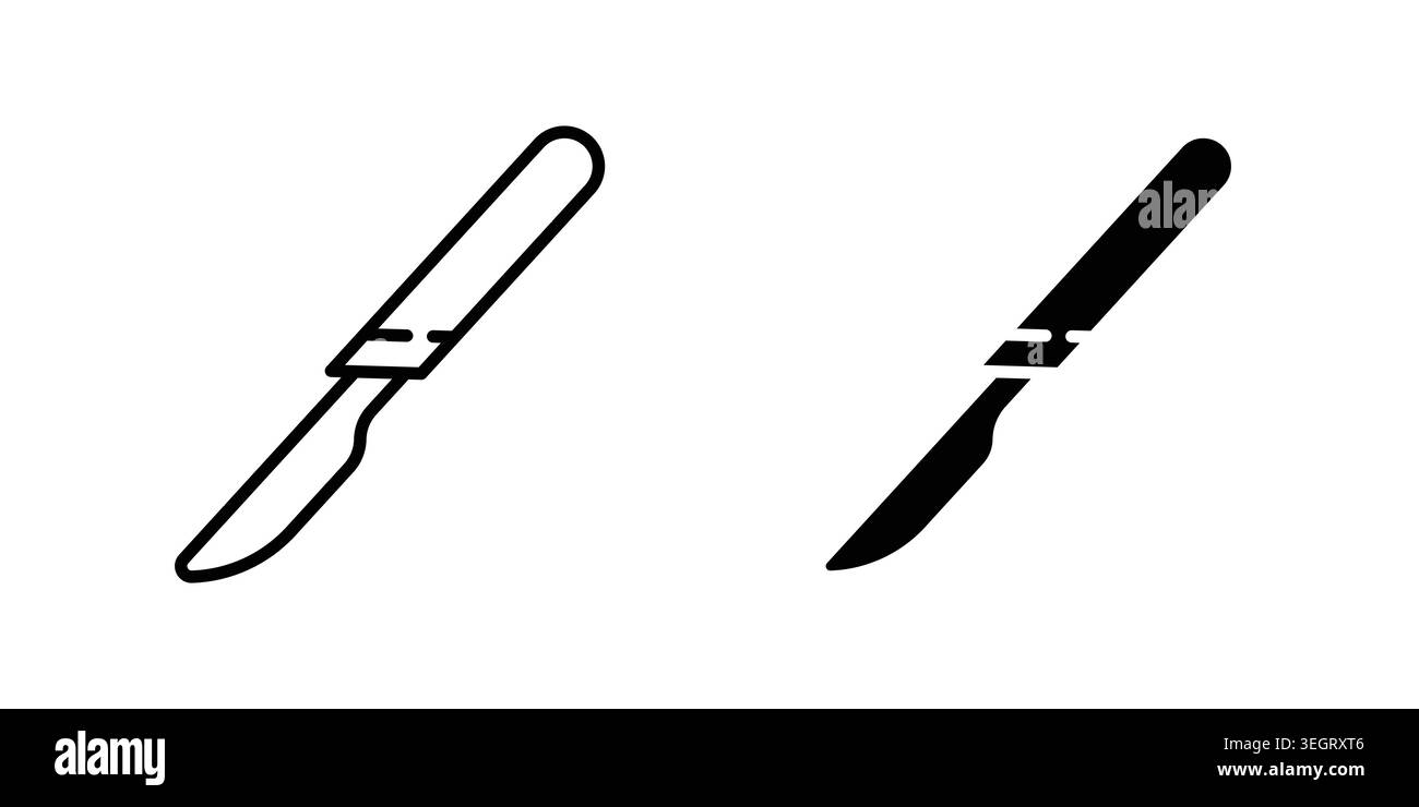 Scalpel icon vector template set in black Stock Vector