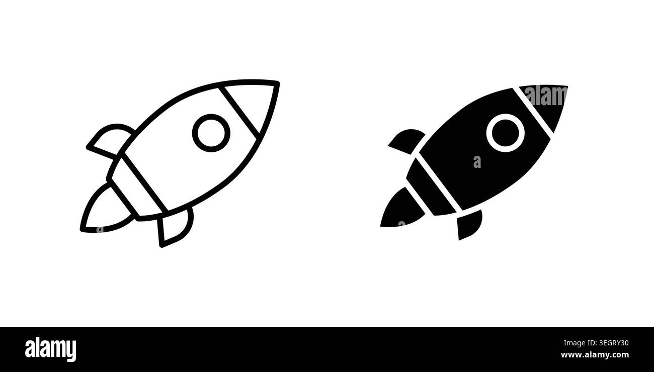 Startup icon vector template set in black Stock Vector