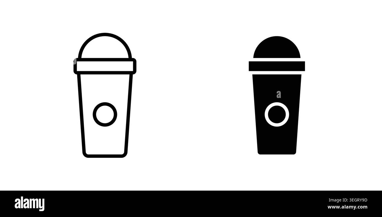 Protein shake icon vector template set in black Stock Vector