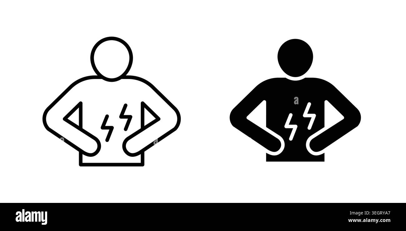 Stomachache icon vector template set in black Stock Vector