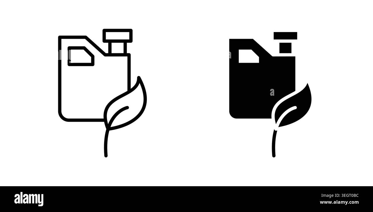 Biofuel canister icon vector template set in black Stock Vector
