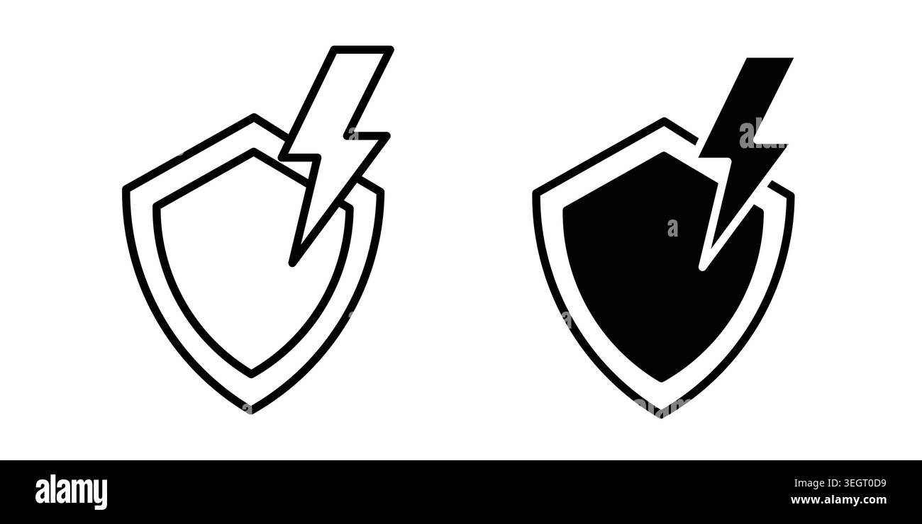 Broken shield icon vector template set in black Stock Vector