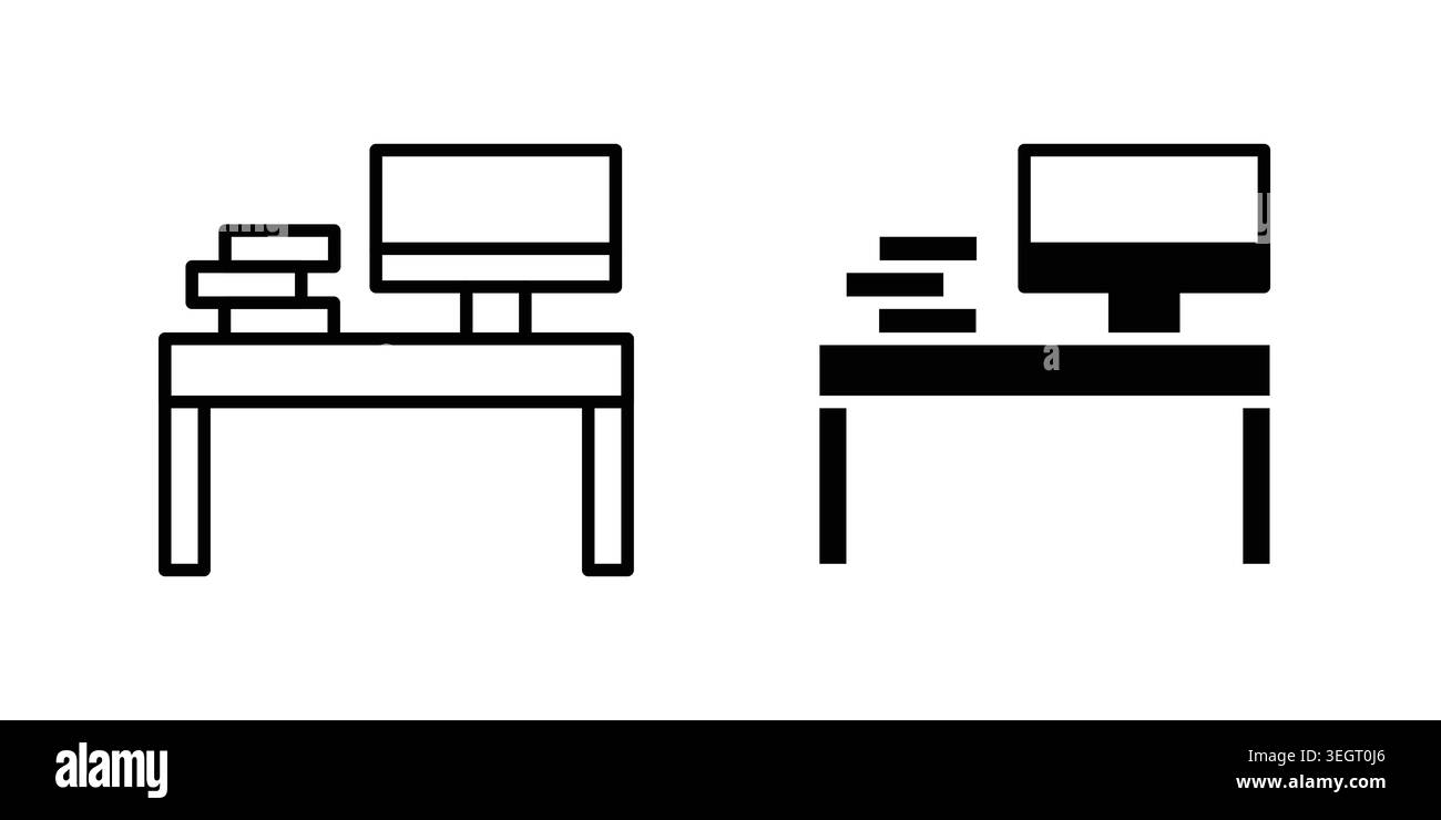 Workspace icon vector template set in black Stock Vector