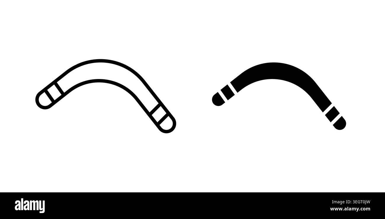 Boomerang icon vector template set in black Stock Vector