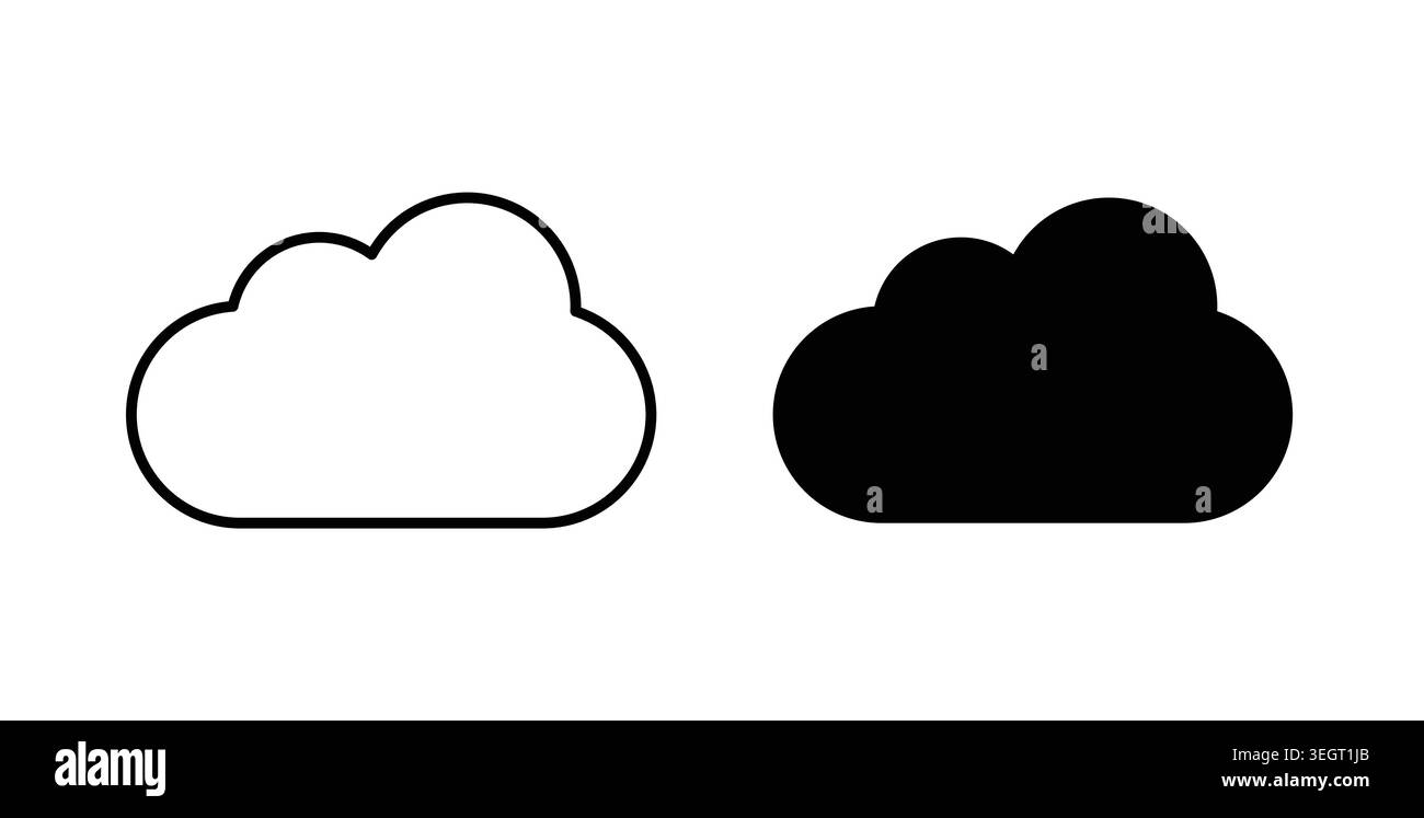 Cloud icon symbol. Vector illustration pack in black color. Stock Vector