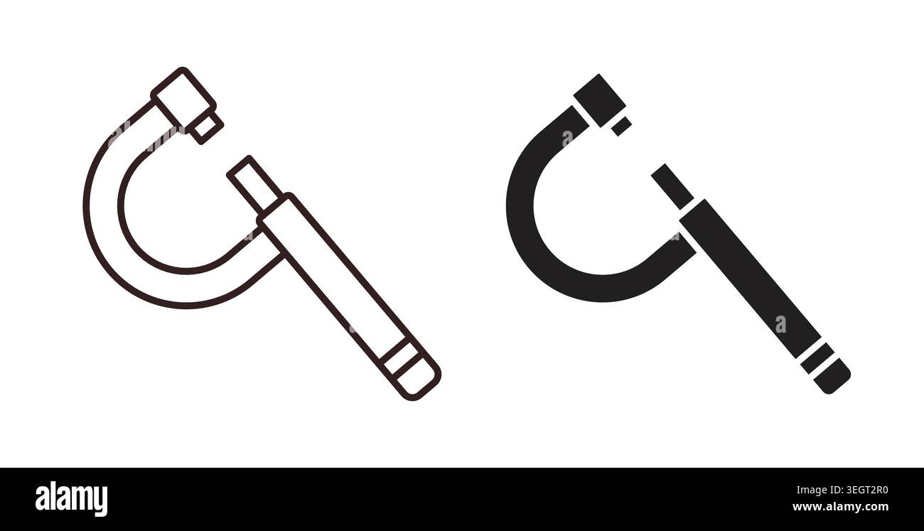 Micrometer icon symbol. Vector illustration pack in black color. Stock Vector
