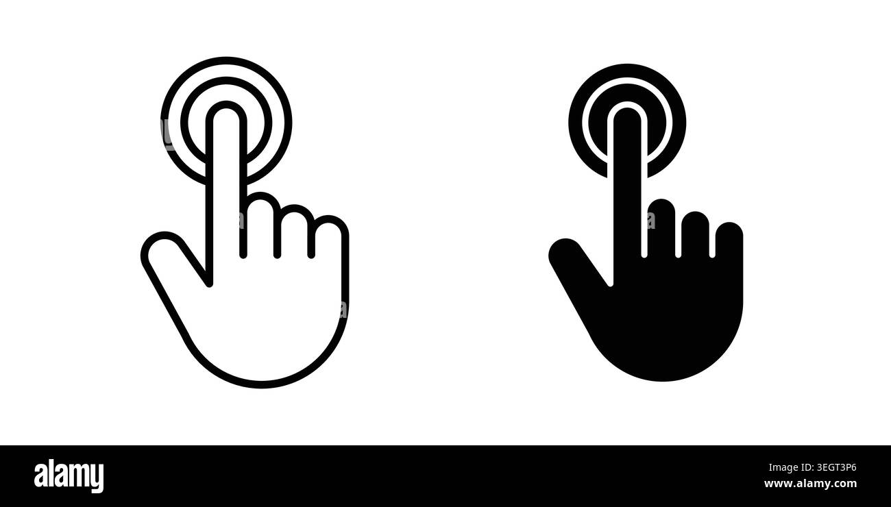 Clicking finger icon vector, symbol, logo illustrations Stock Vector