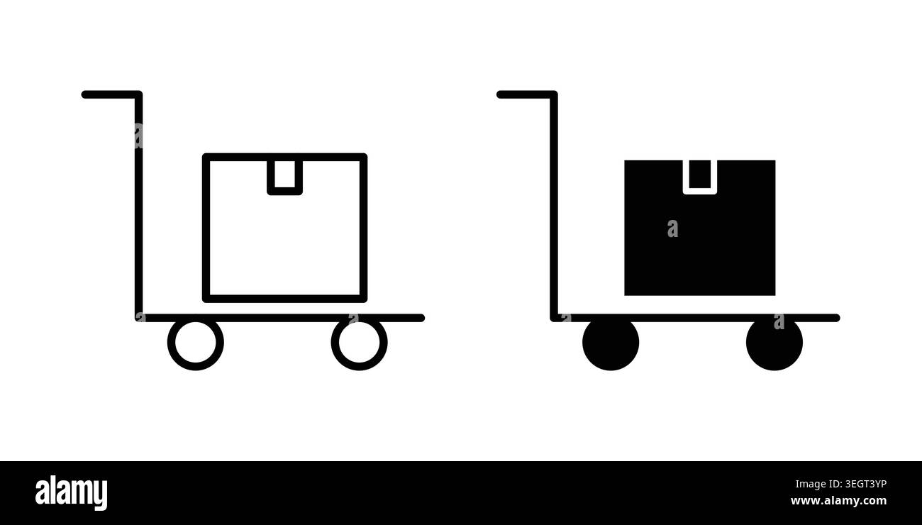 Dolly flatbed icon vector, symbol, logo illustrations Stock Vector