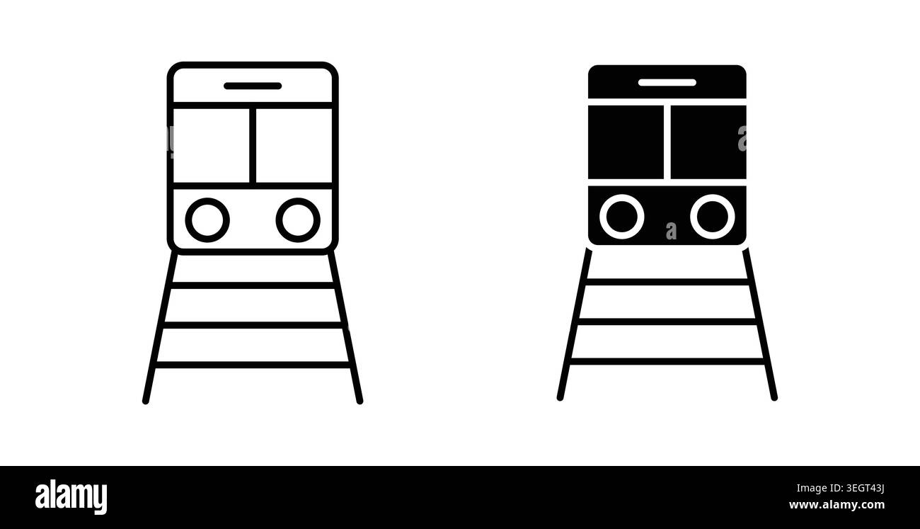 Train icon symbol. Vector illustration pack in black color. Stock Vector