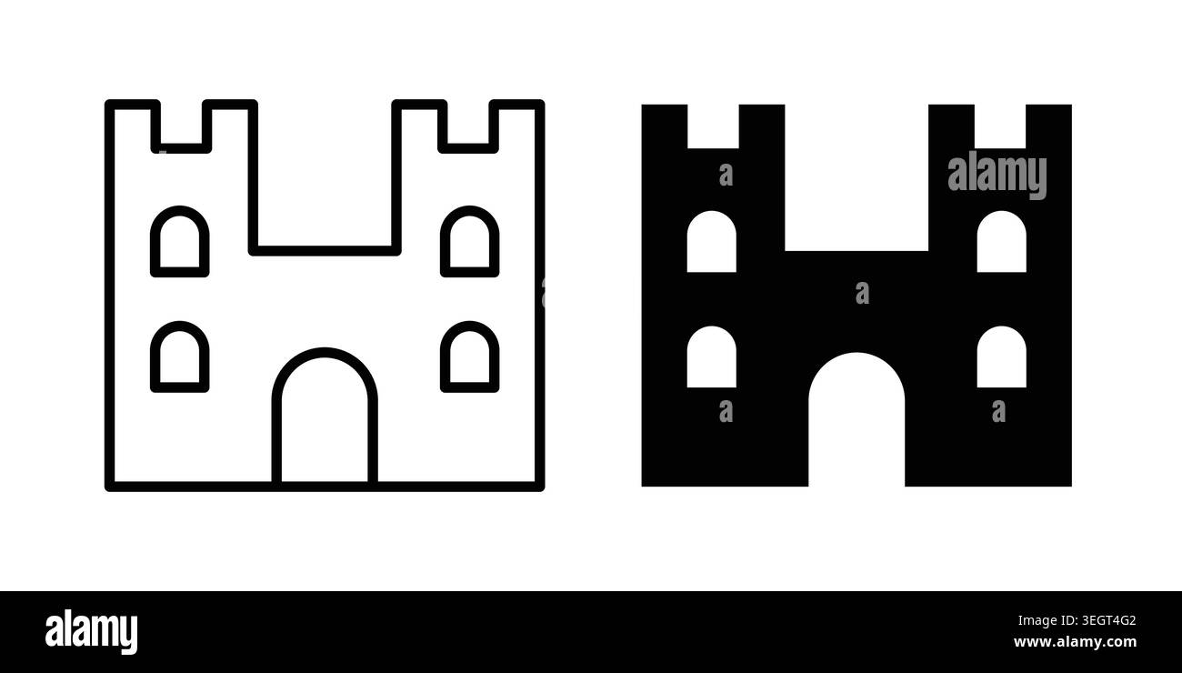 Castle icon vector, symbol, logo illustrations Stock Vector