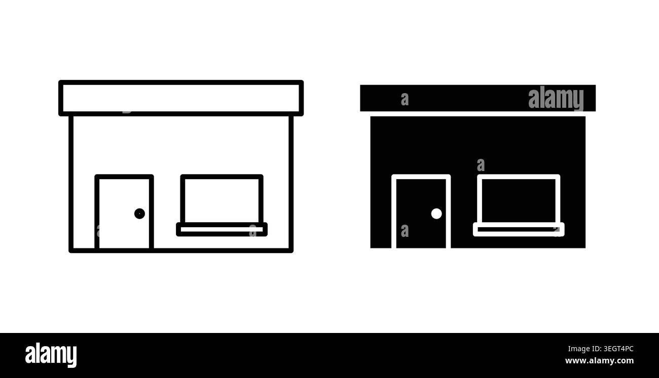 Store icon symbol. Vector illustration pack in black color. Stock Vector