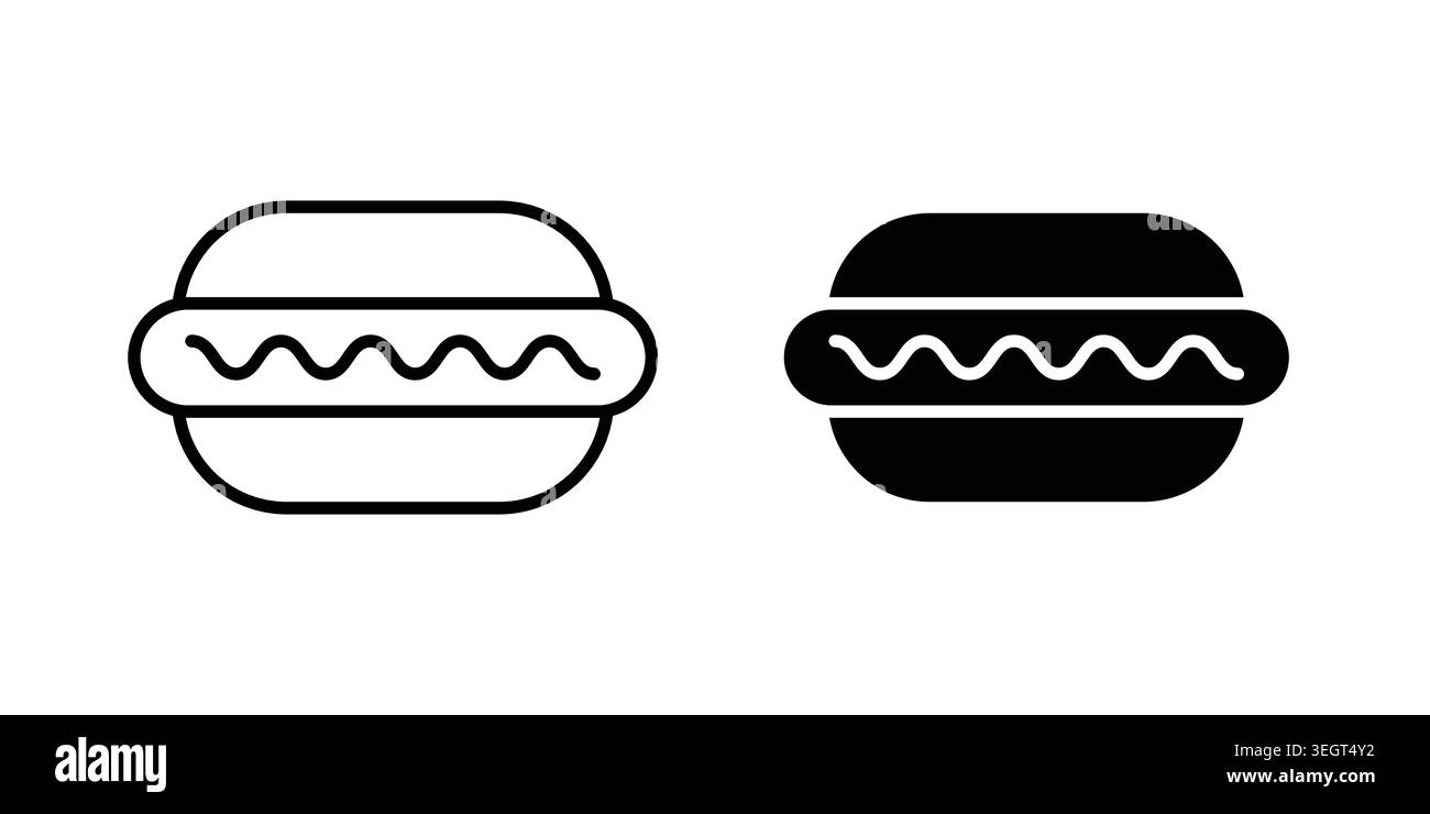 Hotdog icon vector, symbol, logo illustrations Stock Vector