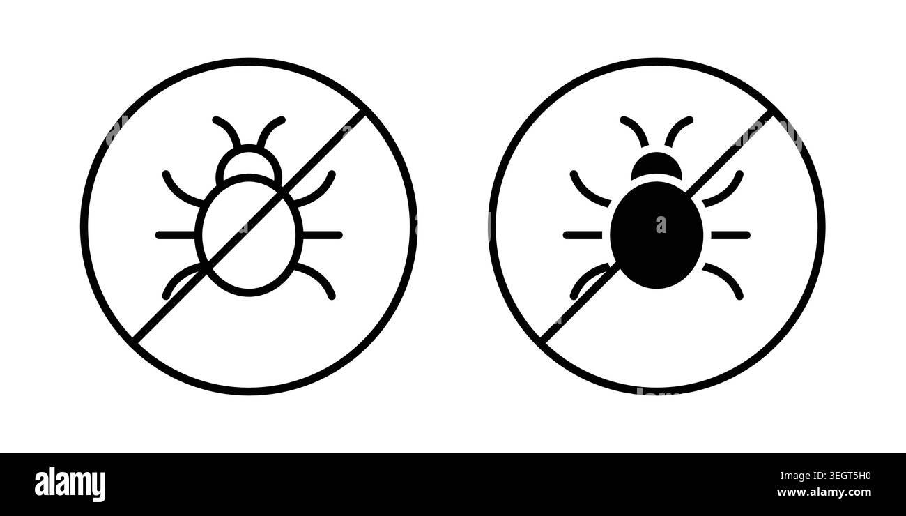 No Bug icon vector, symbol, logo illustrations Stock Vector