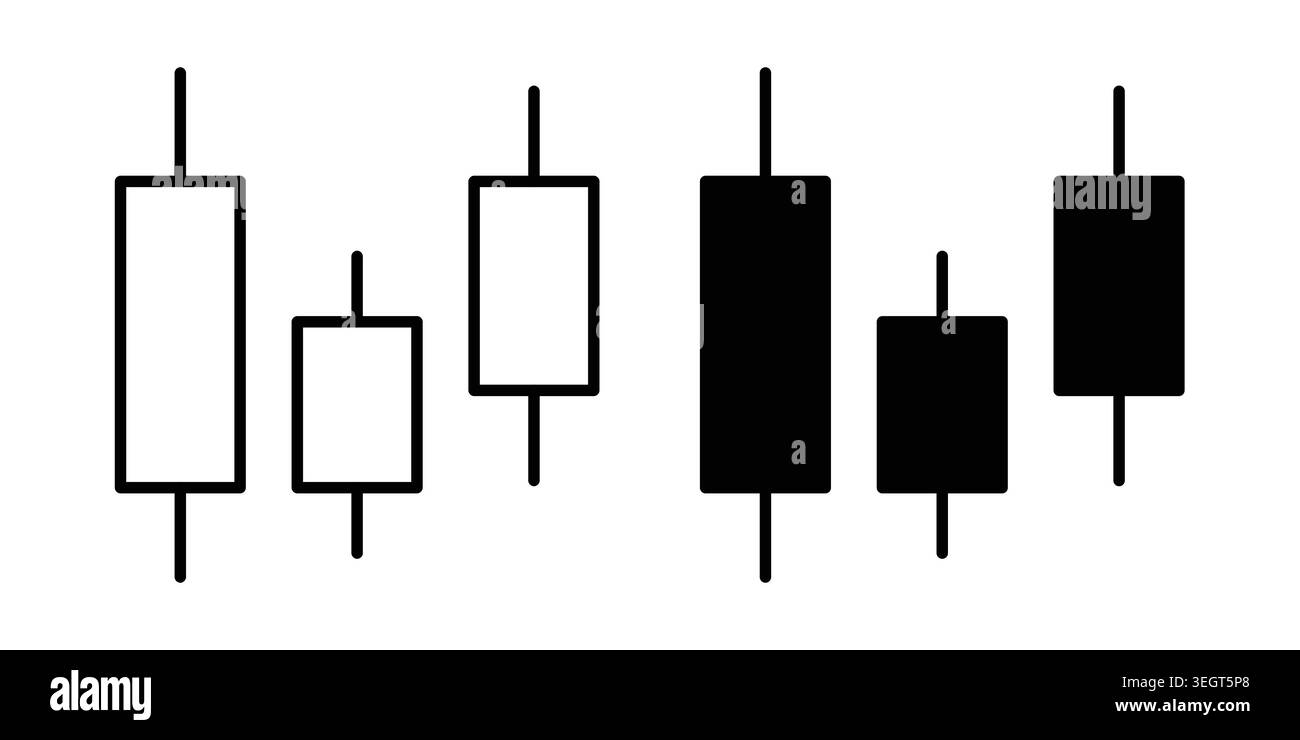 Chart candlestick icon vector, symbol, logo illustrations Stock Vector