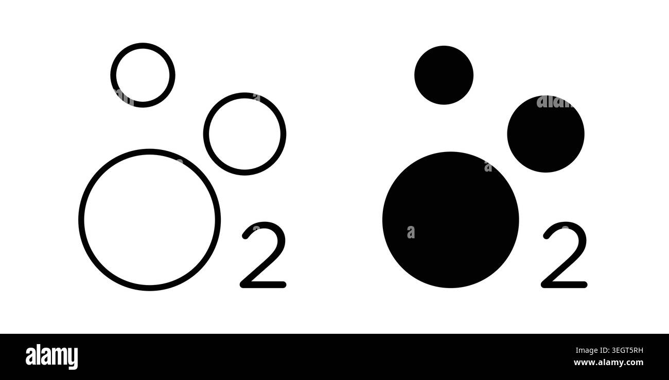 Oxygen O2 icon vector, symbol, logo illustrations Stock Vector