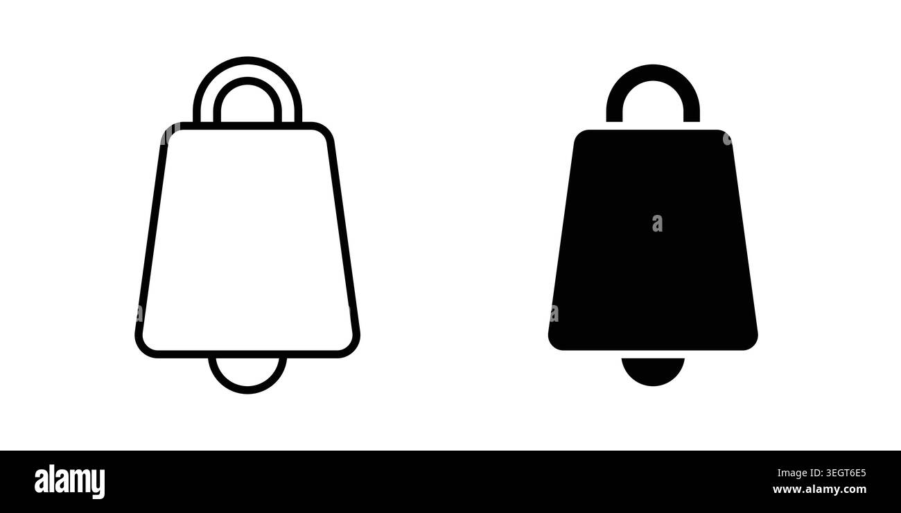 Cowbell icon vector, symbol, logo illustrations Stock Vector
