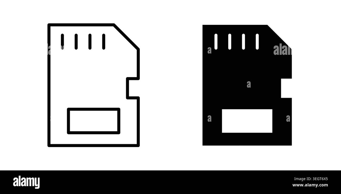 Sd card icon vector, symbol, logo illustrations Stock Vector