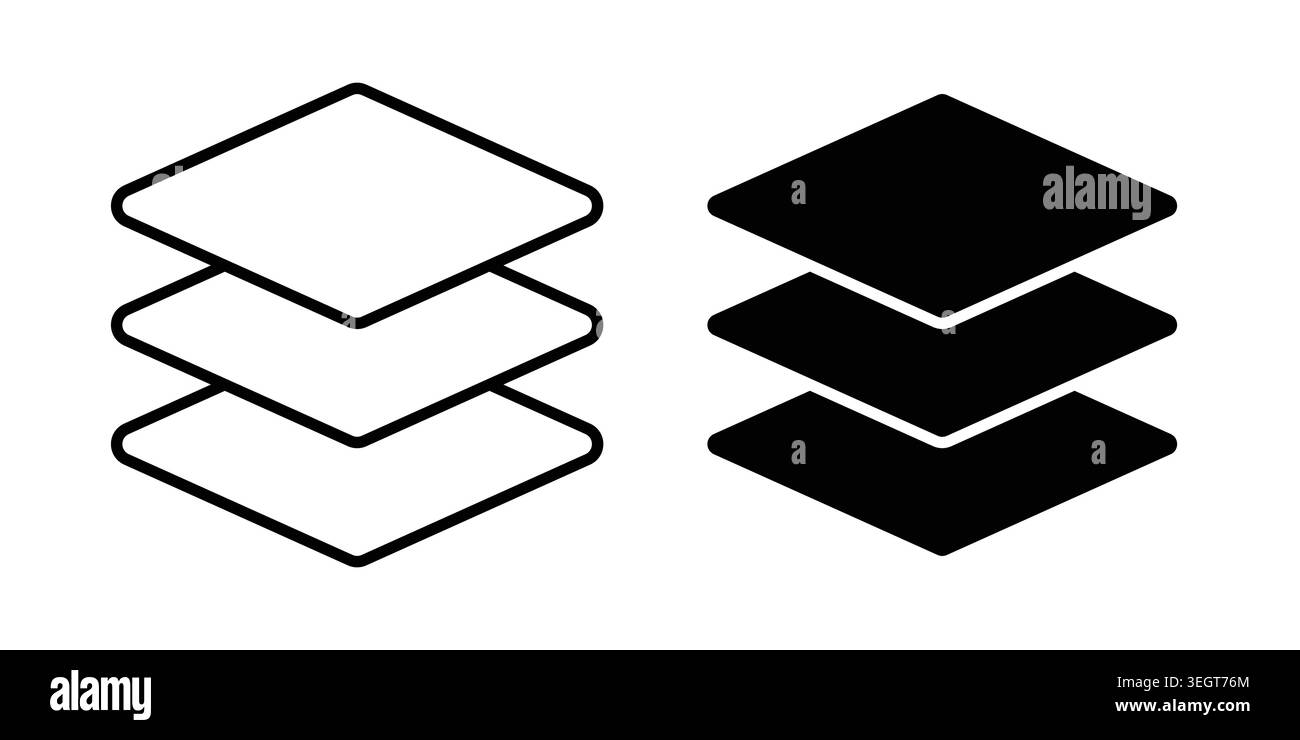 Multiple Layers icon vector, symbol, logo illustrations Stock Vector