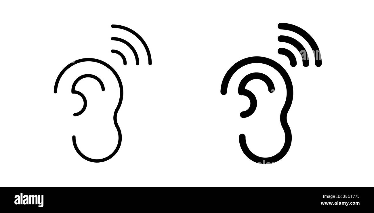 Assistive listening systems icon vector, symbol, logo illustrations Stock Vector