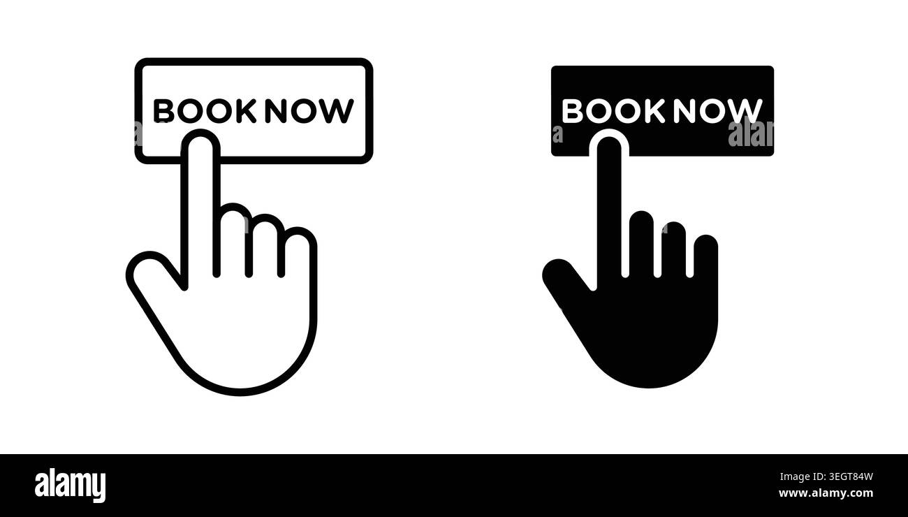 online booking icon vector, symbol, logo illustrations Stock Vector