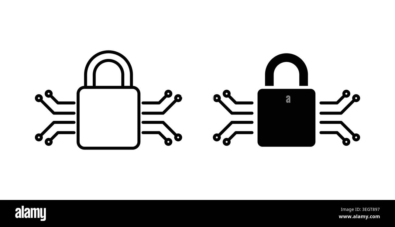 Cyber security icon vector art Illustrations Stock Vector