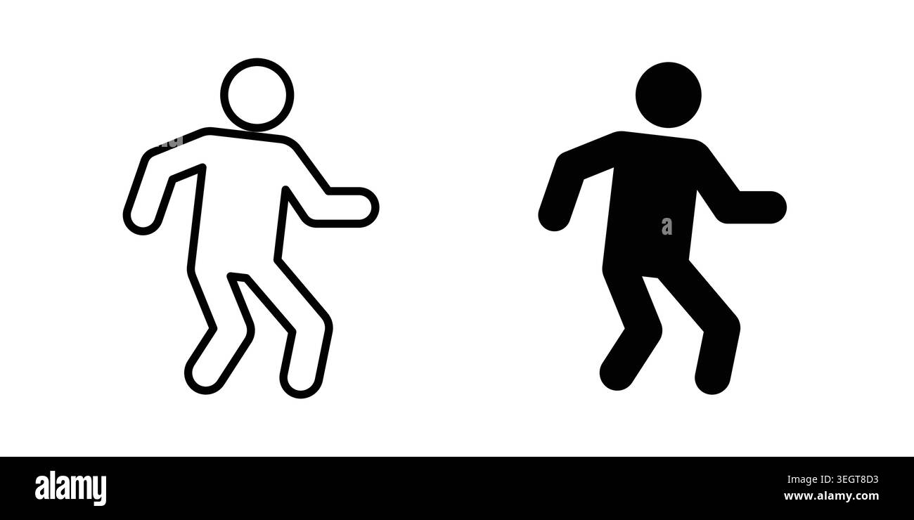 Person walking icon vector, symbol, logo illustrations Stock Vector