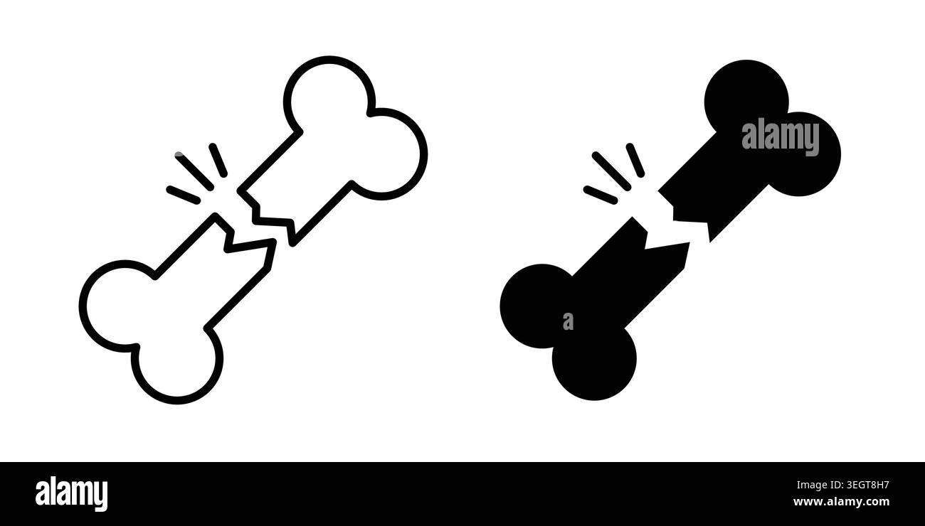 Bone break icon vector, symbol, logo illustrations Stock Vector