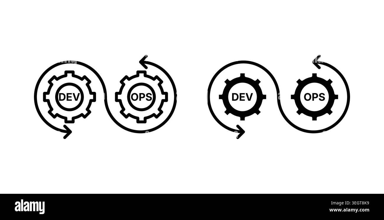 Dev ops icon vector art Illustrations Stock Vector
