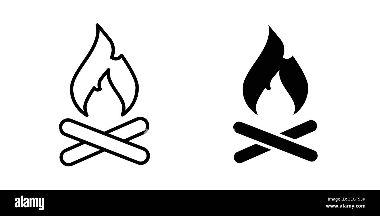Campfire icon vector, symbol, logo illustrations Stock Vector
