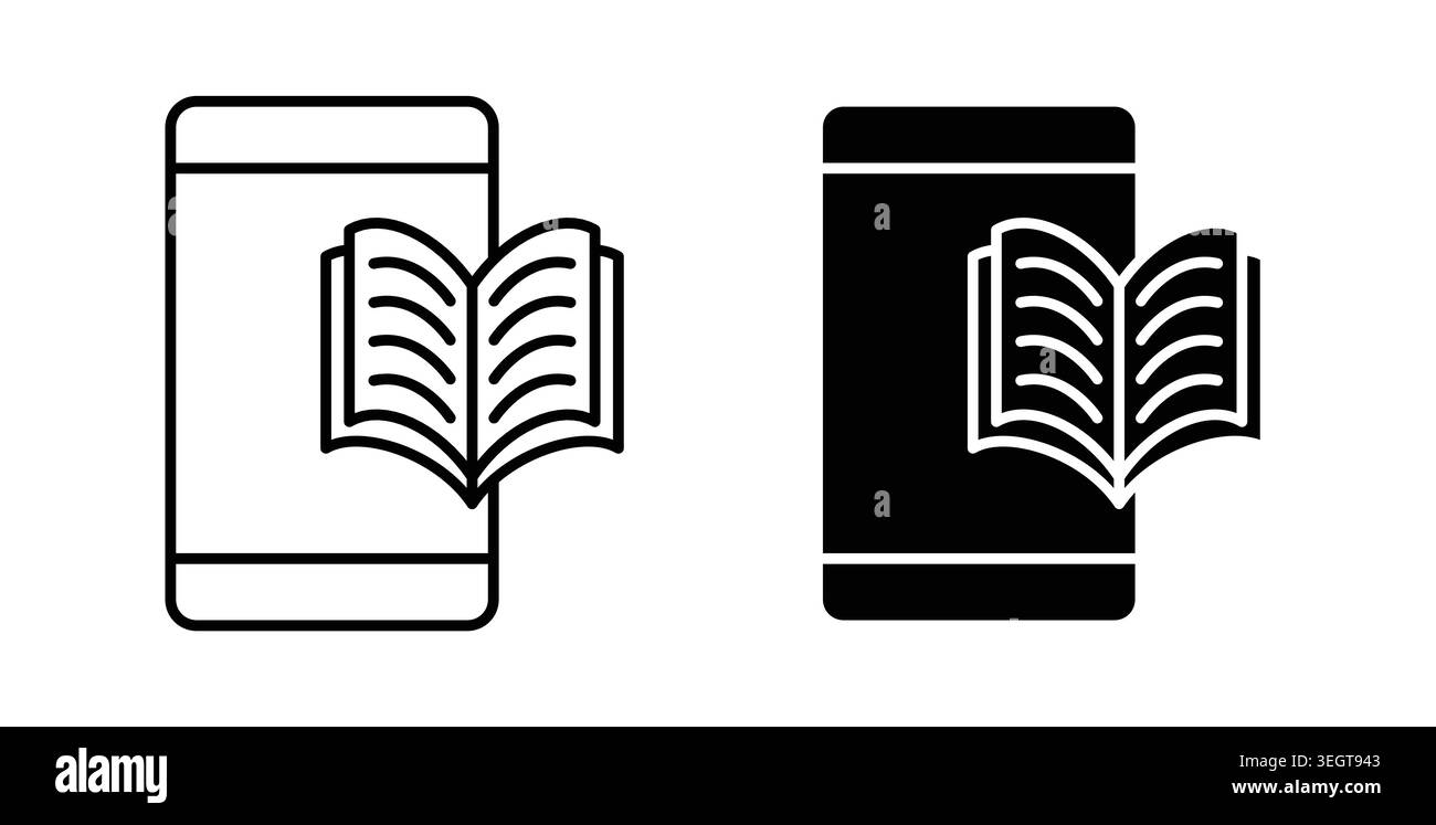 Ebook icon vector art Illustrations Stock Vector
