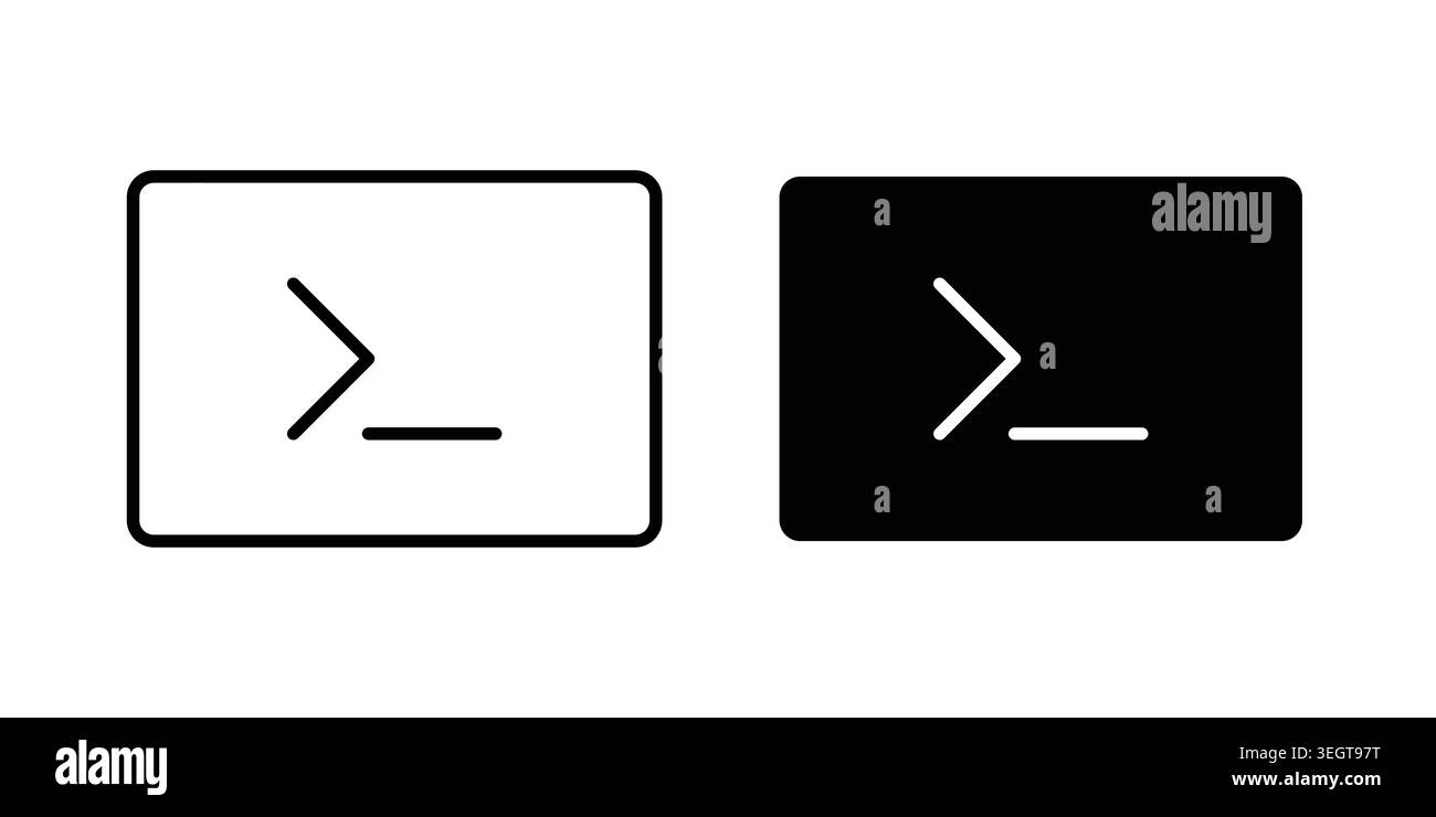 Terminal icon vector, symbol, logo illustrations Stock Vector