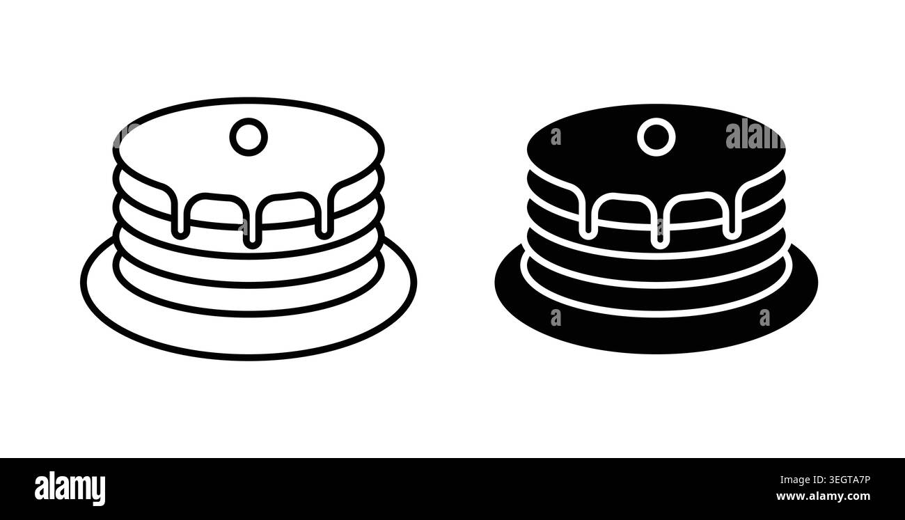 Pancakes stack icon outline hi-res stock photography and images - Alamy