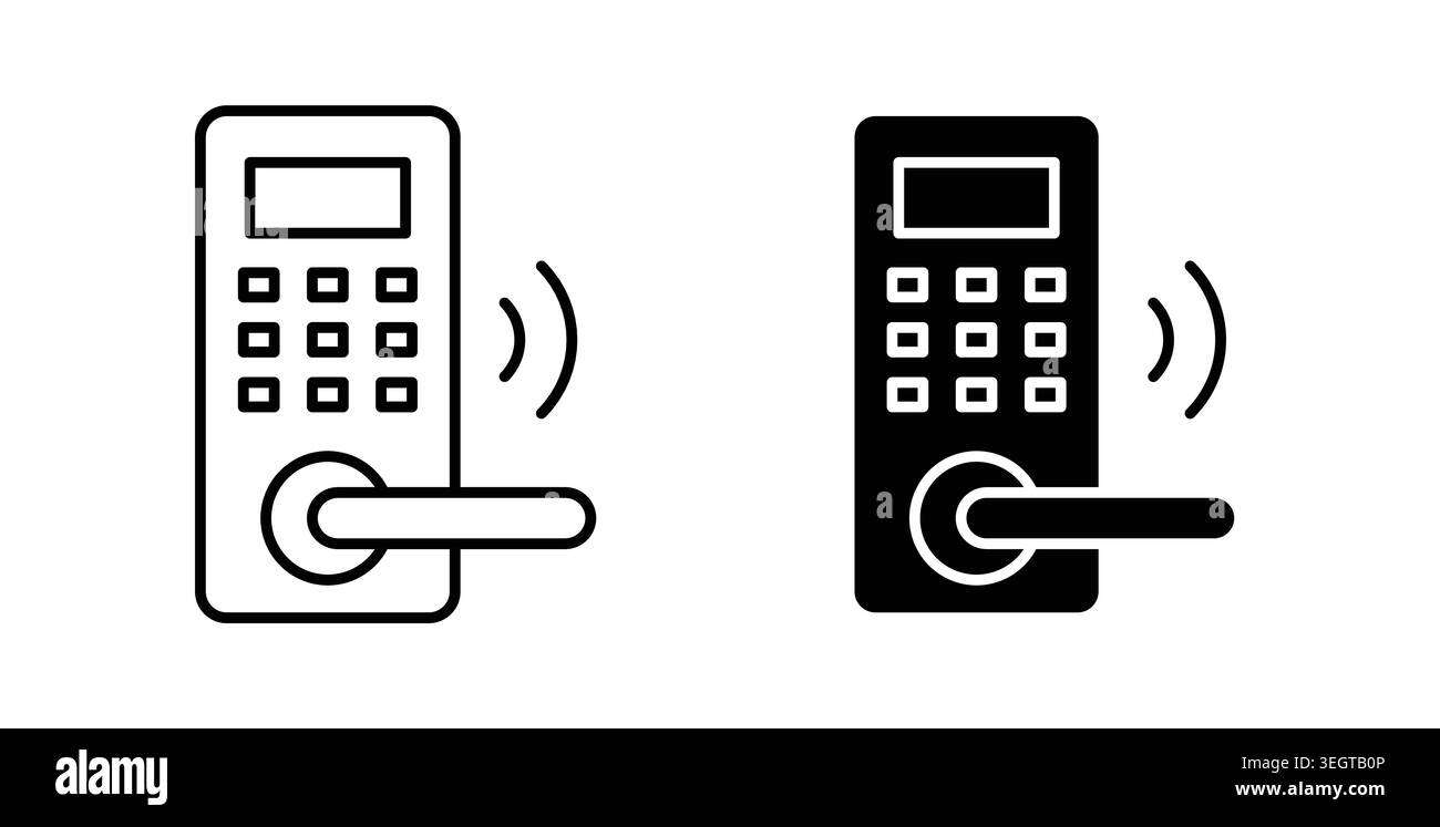 Smart lock icon vector art Illustrations Stock Vector