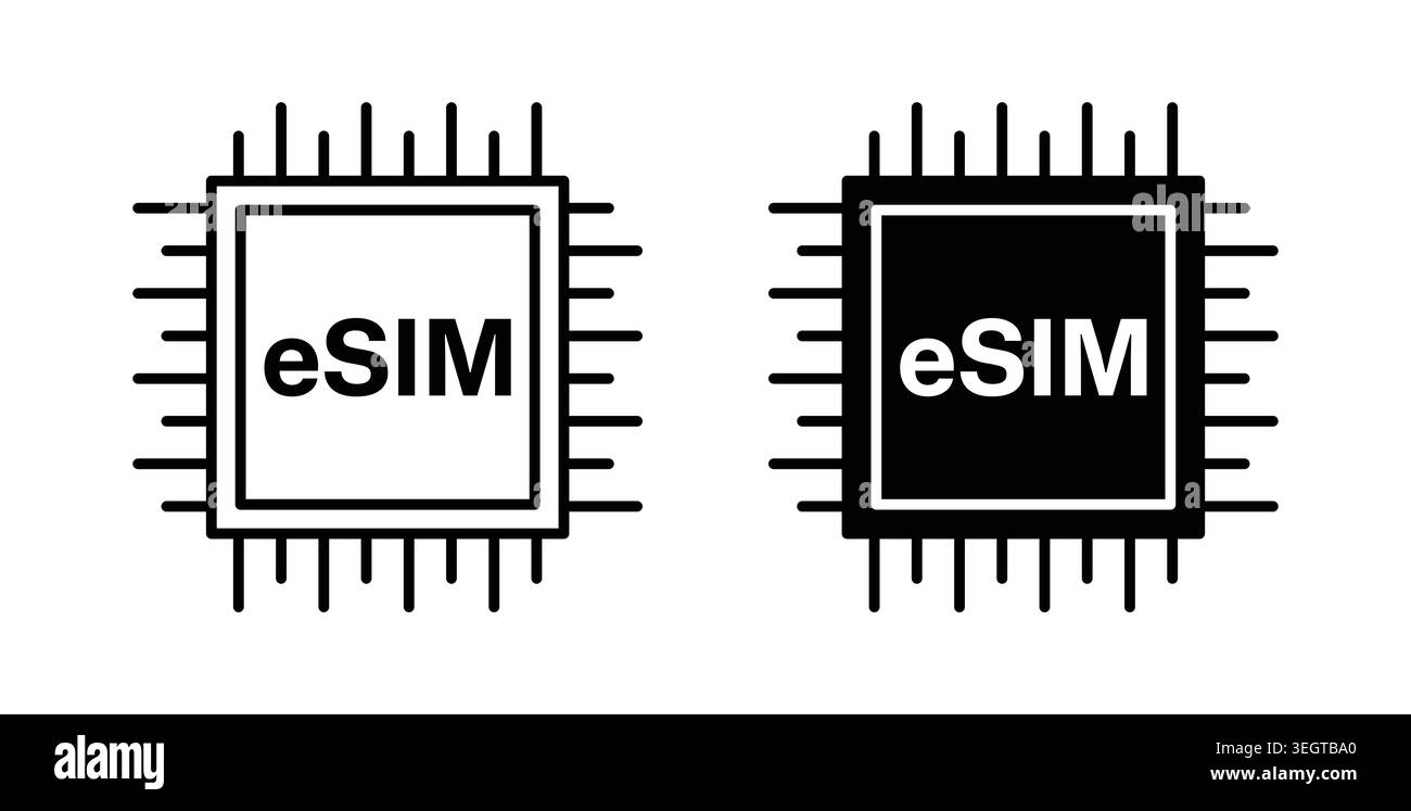 ESIM icon vector art Illustrations Stock Vector