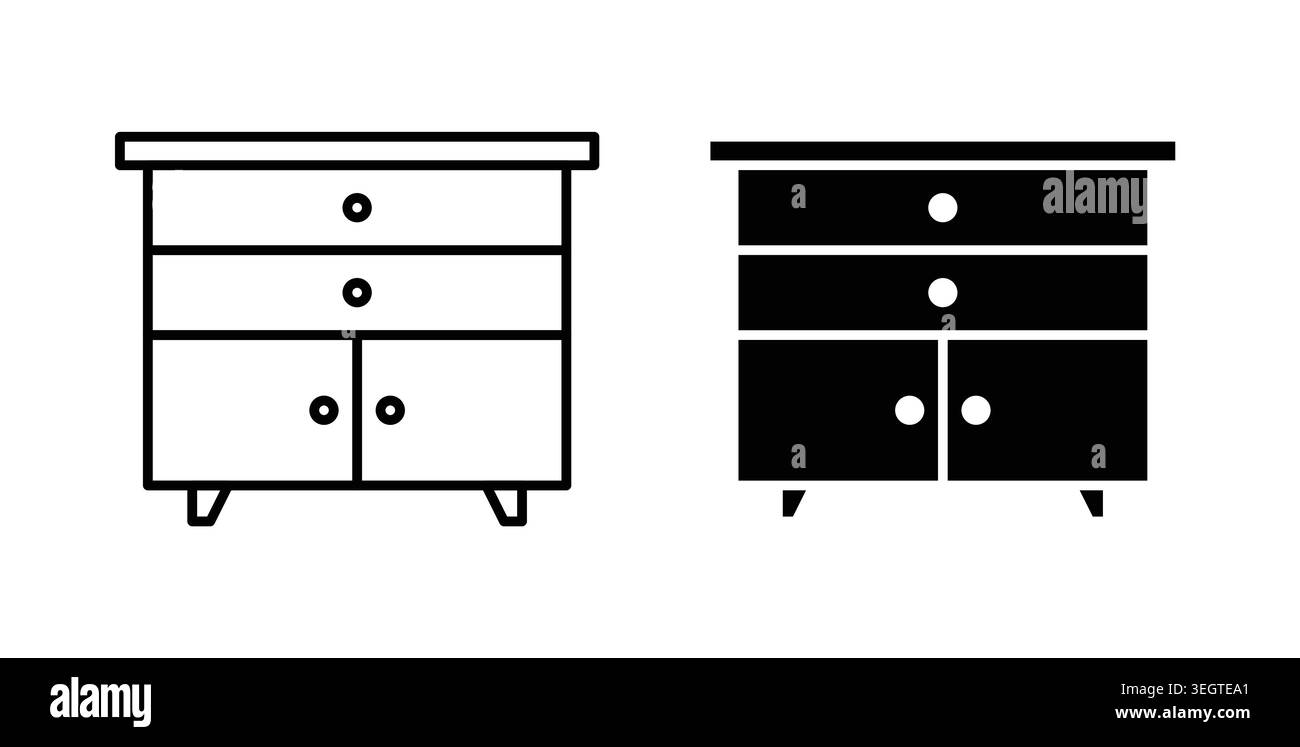 Cabinet icon vector art Illustrations Stock Vector