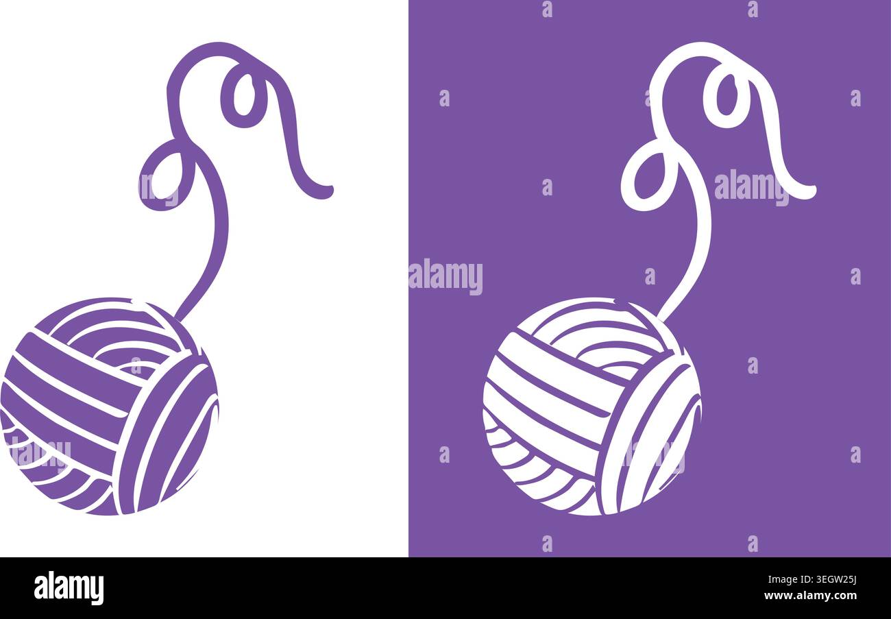 Yarn Ball and Thread Illustration Stock Vector