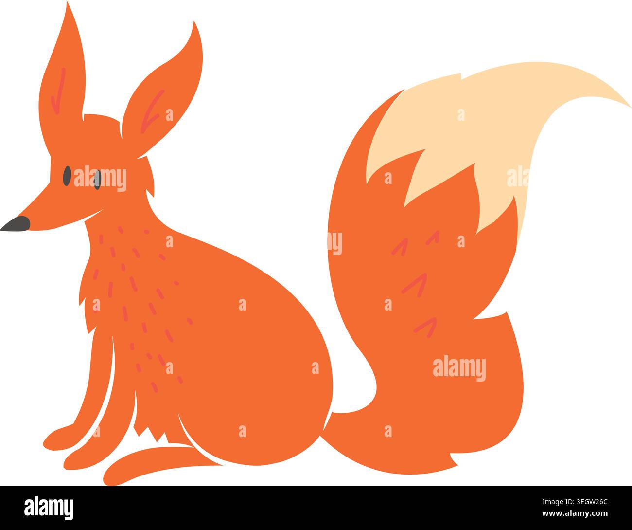 Fox Sitting Illustration Stock Vector