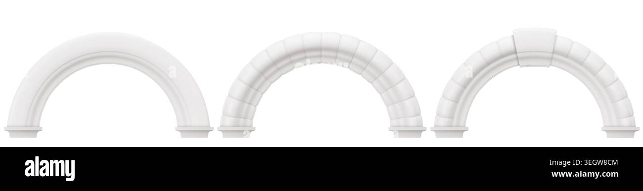 Ancient greek arch gates, 3d realistic vector buildings elements ...
