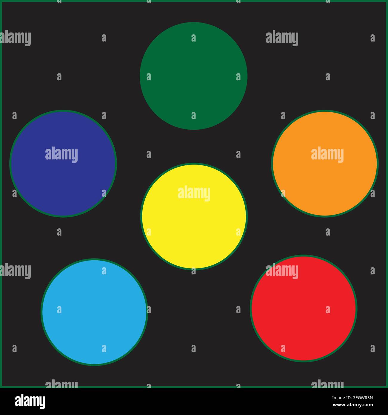 Colorful Circle Pattern on Dark Background vector, illustration Stock Vector