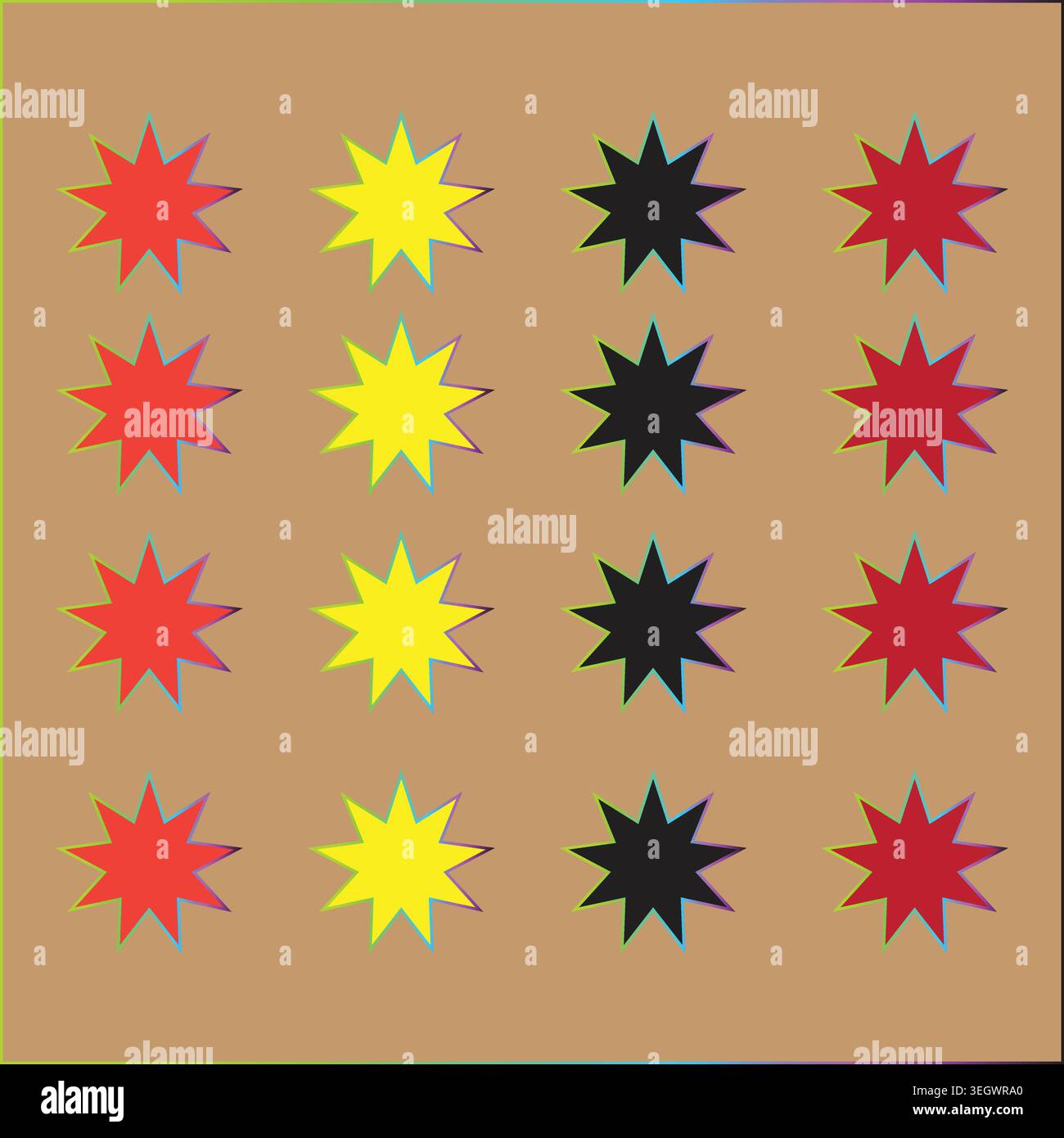 Colorful Star Pattern Background Design Vector, illustration Stock Vector