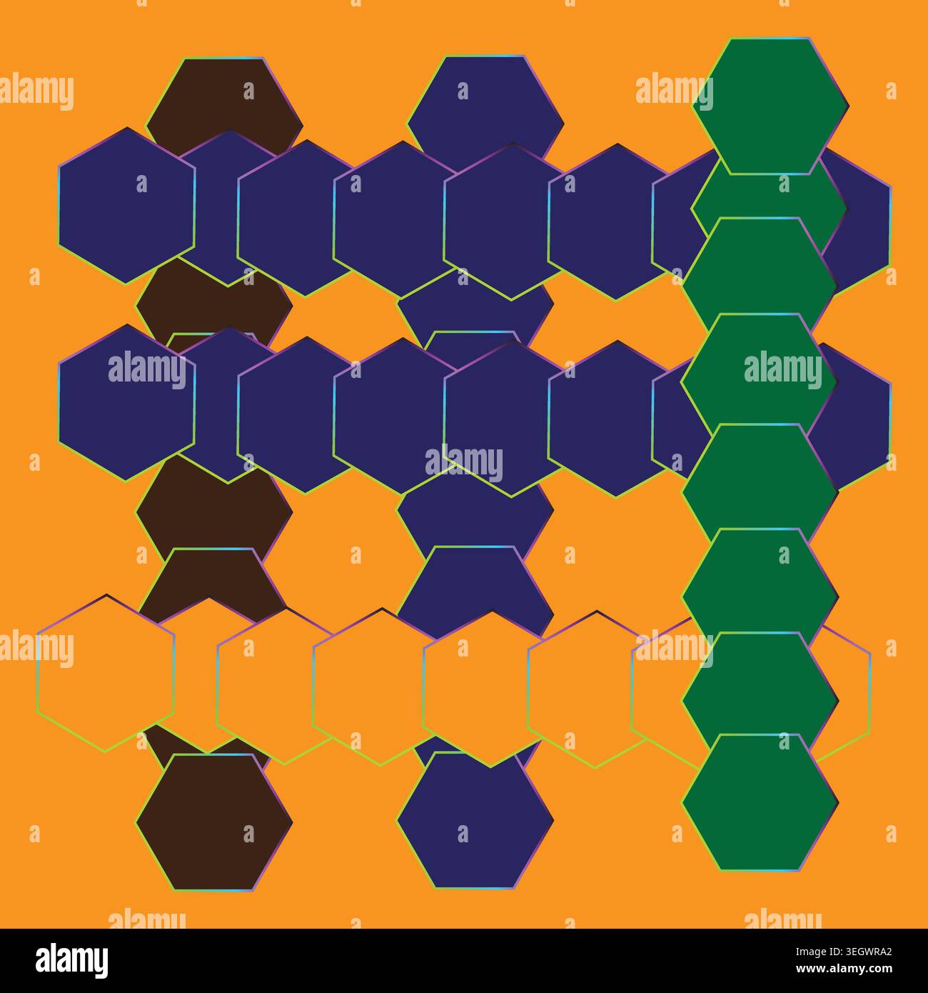 Colorful Hexagon Abstract Pattern Design vector, illustration Stock Vector