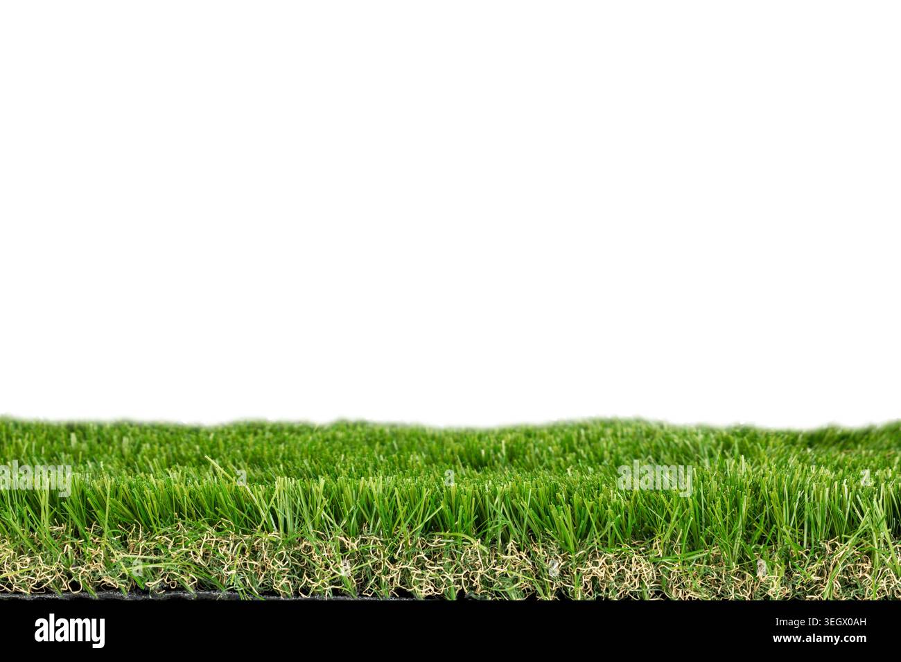 Green Artificial Grass Turf On White Background Stock Photo