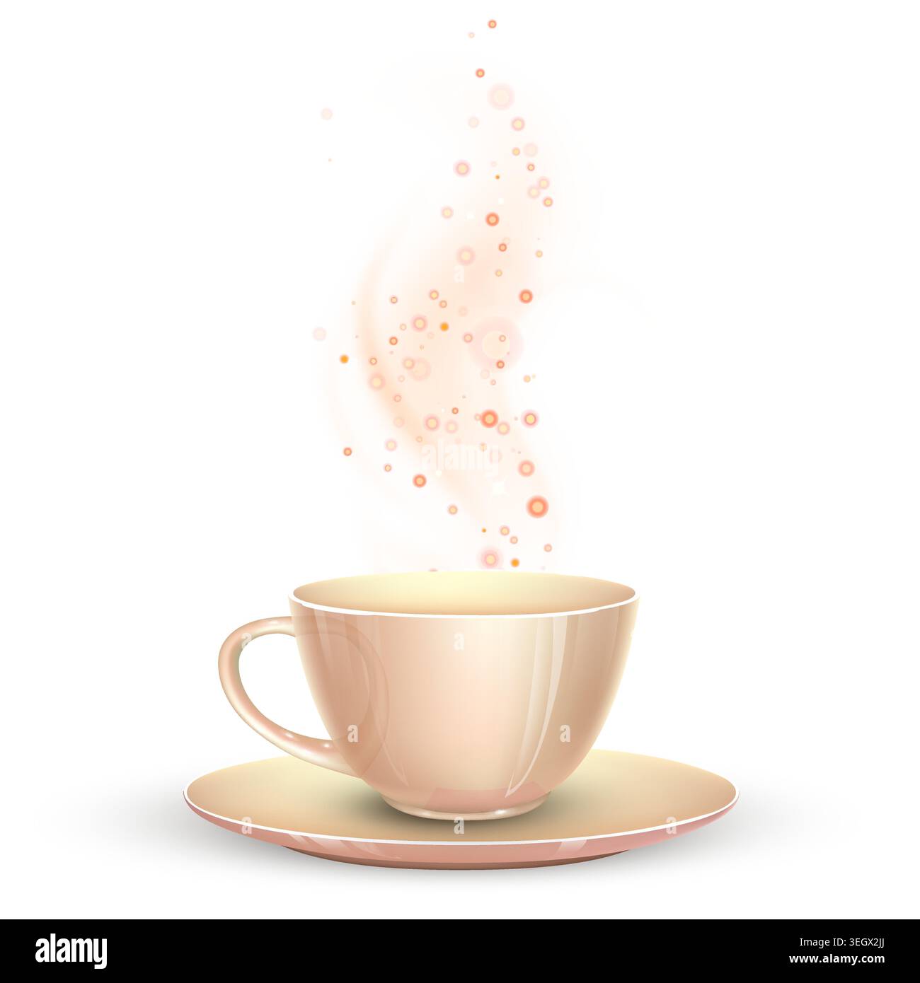 Coffee cup with steam isolated on white background Stock Vector