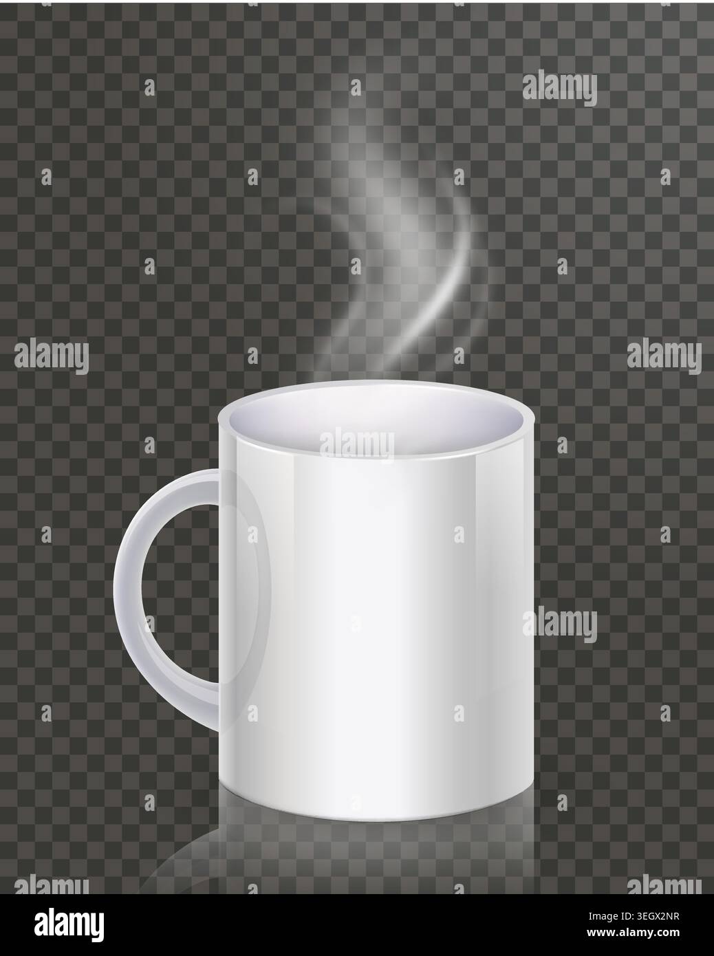Coffee cup with steam on dark background Stock Vector