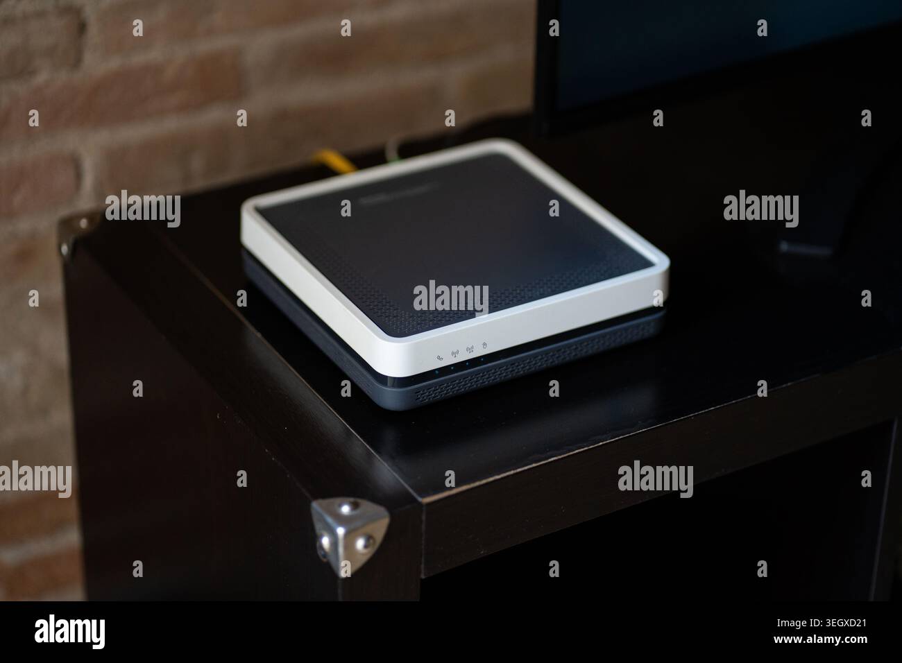 Router modem providing wireless internet connection Stock Photo