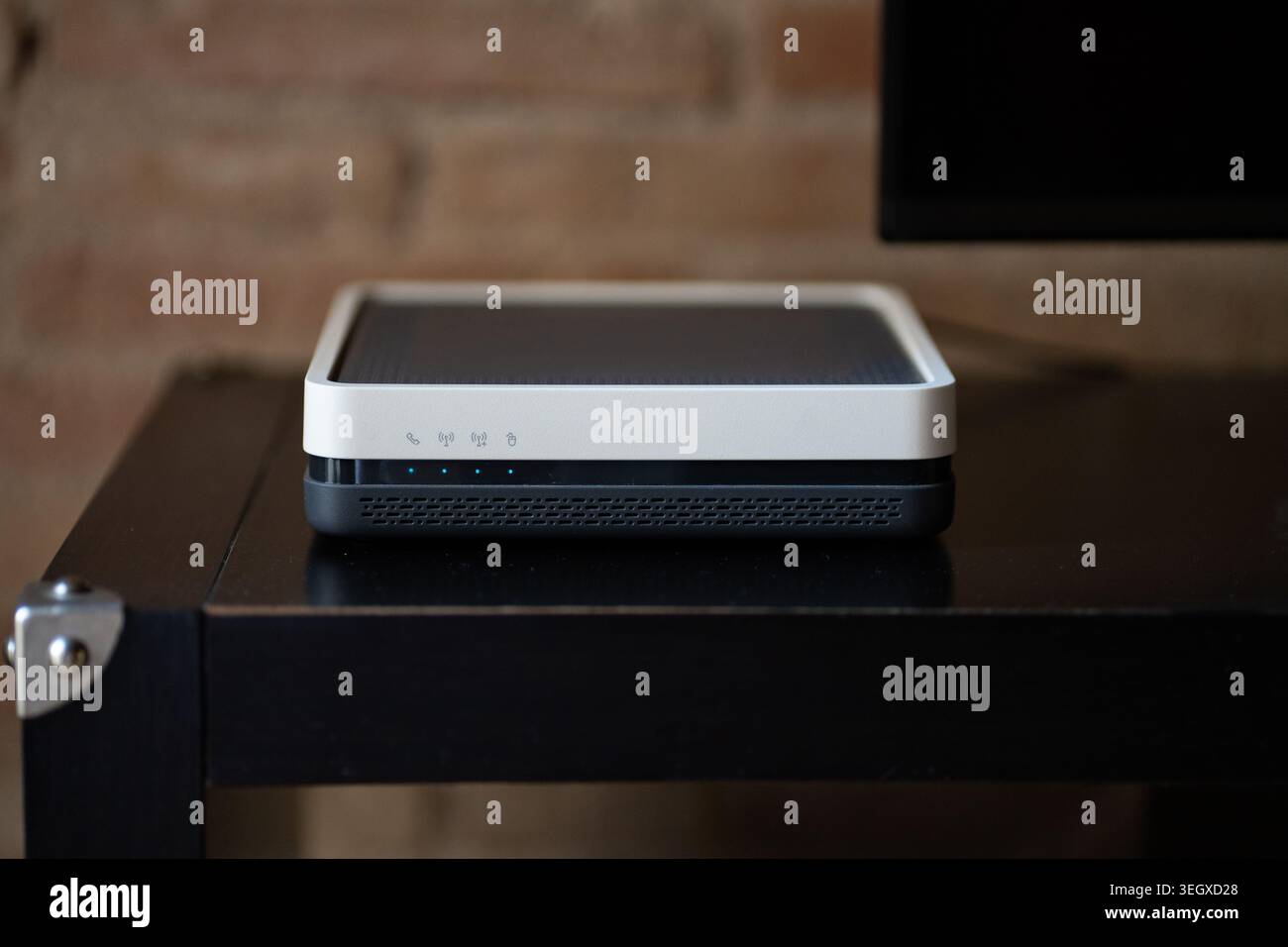 Internet modem router providing wireless hotspot connection for home networking Stock Photo