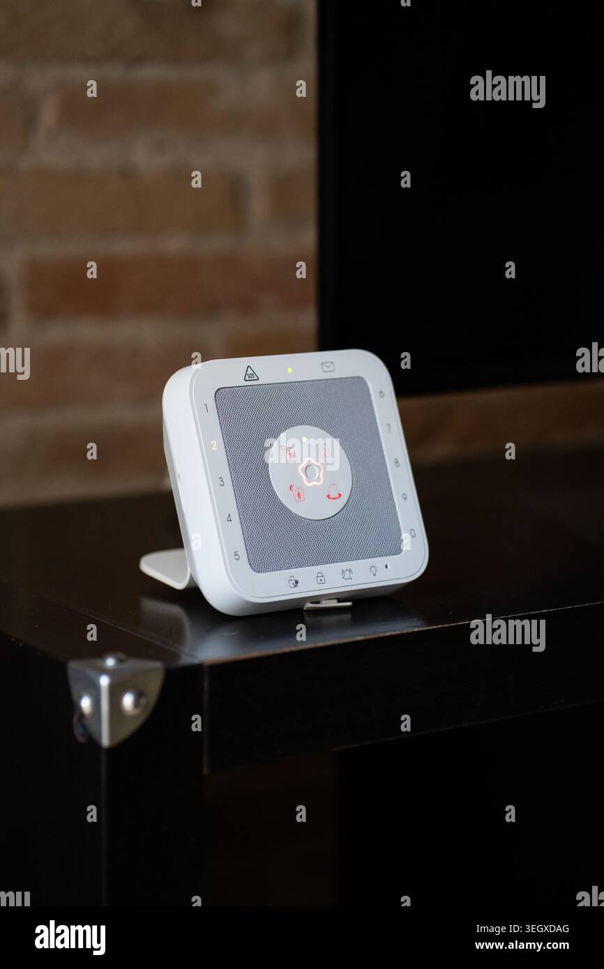Wireless smart home security system control panel Stock Photo