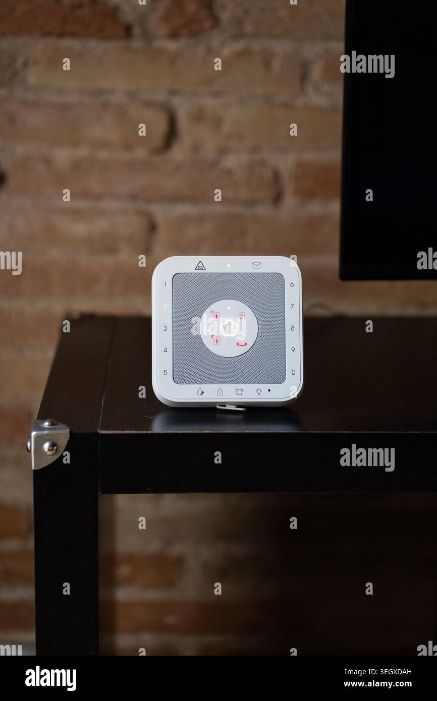 Smart home security control panel device Stock Photo